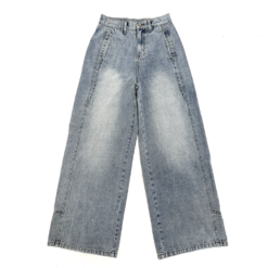 OEM Breathable Wide Leg Jeans for Plus Size Women