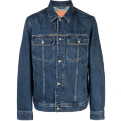 Alternative view of Custom Organic Cotton Dark Blue Denim Jacket Men