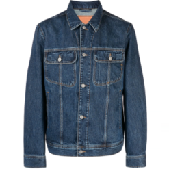 Custom Organic Cotton Dark Blue Denim Jacket Men