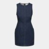 Custom Mini Denim Shift Dress with Stretch