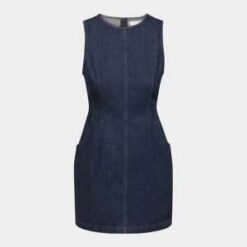 Custom Mini Denim Shift Dress with Stretch