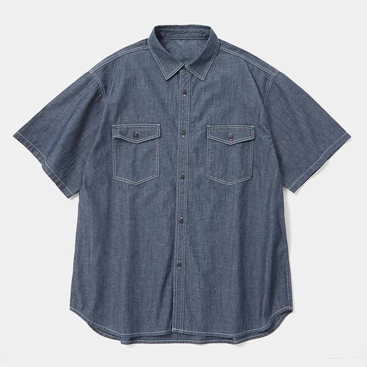 light denim short sleeve shirt