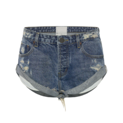 Alternative view of Women’s Blue Low Waist Denim Shorts