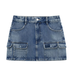 Cargo Pocket Denim Skirt Women