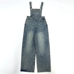 Oversize Vintage Style Overalls Wide Leg Denim Overall In Blue