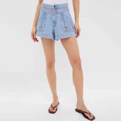Alternative view of Women’s Stonewash Jean Shorts – Custom OEM Manufacturer