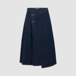 Women Midi A-Line Denim Skirt