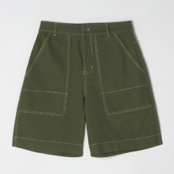 Alternative view of Custom Classic Relaxed-fit Green Stitch Bermuda Denim Shorts Man