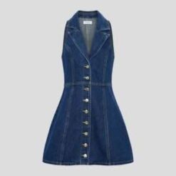 Custom Women’S Collared Denim Short Dress