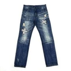 Men’s Casual Straight Leg Distressed Faded Denim Jeans