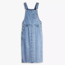 Alternative view of Vintage Button Jumper Dress Adjustable Suspender Straps Denim Dress