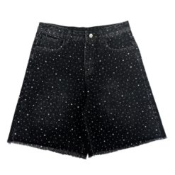 Men’s Rhinestone Motif Bermuda Jorts