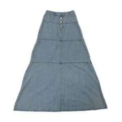 Custom Bohemian A-Line Midi Denim Skirt – Light Wash