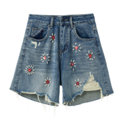 Ladies Beaded Jean Shorts