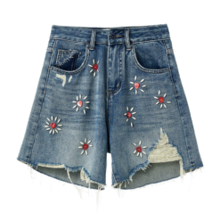 Alternative view of Ladies Beaded Jean Shorts