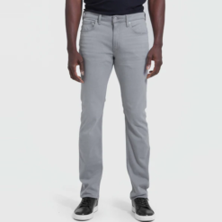 Custom Gray Wash Slim Fit Comfort Stretch Denim Jeans for Men
