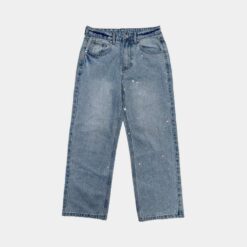 Alternative view of Women’s Baggy Rhinestone Jeans – Low Rise Crystal Embellished Wide Leg Denim