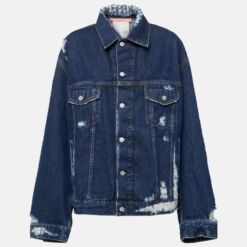 Alternative view of Women’s Distressed Denim Jacket – Relaxed Fit, Ripped 100% Cotton