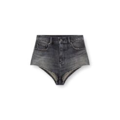Alternative view of Women’s High-Waisted Black Denim Mini Shorts