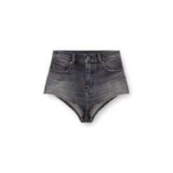 Women’s High-Waisted Black Denim Mini Shorts