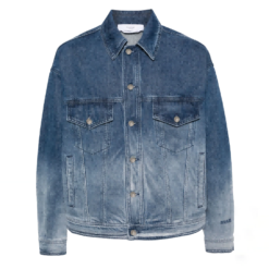 Alternative view of Men’s Ombré-Effect Denim Jacket for Street Style-Custom Brand