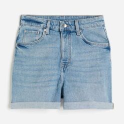 Alternative view of Women’s Ultra High-Waisted Mom Denim Shorts in Light Stretch Cotton