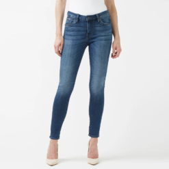 Alternative view of Custom Mid Rise Blue Skinny Women’s Jeans