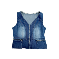 Factory Custom Women’s Zip Up Denim Vest