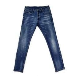 Men’s Streetwear Pants Colorful Paint Splatters Blue Jeans