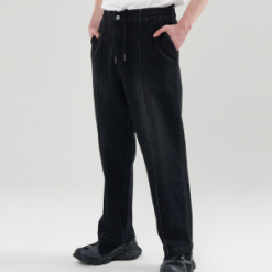Custom Washed Stretch Wide Waistband Baggy Jeans Men