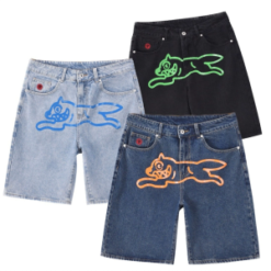 Men’s Trendy Printing Straight Denim Shorts
