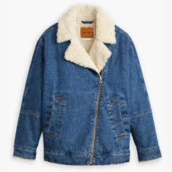 OEM Women’s Sherpa-Lined Denim Flight Jacket