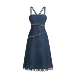 Alternative view of Frayed Edge Denim Overall Dress