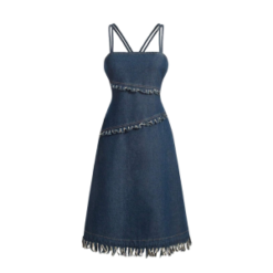 Frayed Edge Denim Overall Dress
