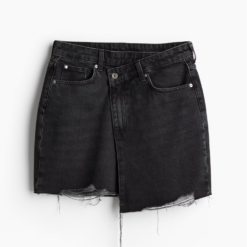 Alternative view of Custom Women’s Trendy Wrap Denim Skirt with Asymmetrical High Waist Design