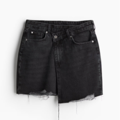 Custom Women’s Trendy Wrap Denim Skirt with Asymmetrical High Waist Design